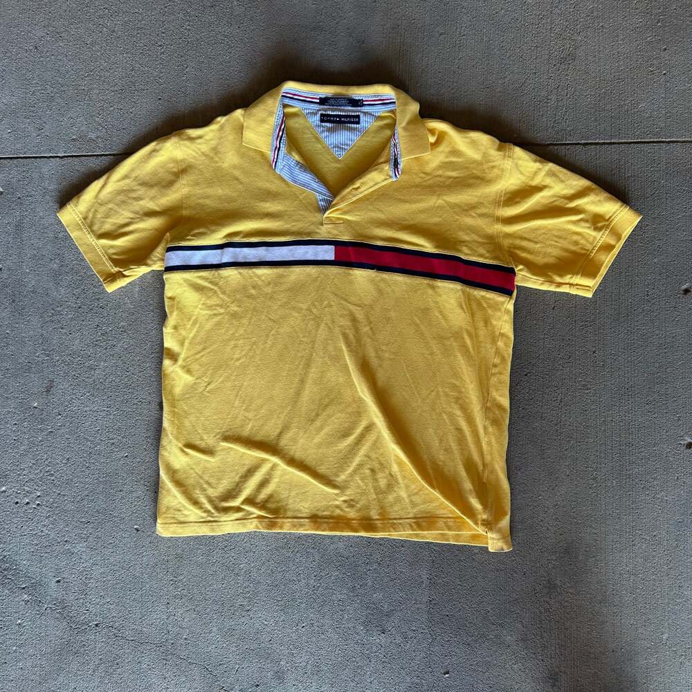 Tommy Hilfiger Men’s Polo Shirt – Yellow – Size XL